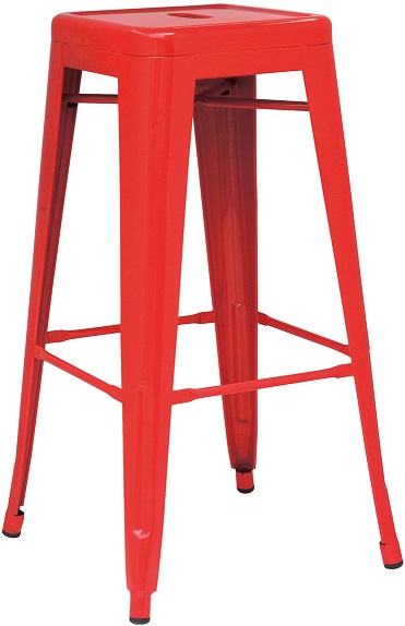 metal bar stool red
