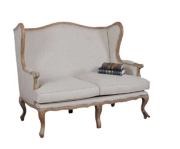 French-Living-Room-Furniture, High-Wing Back Sofa