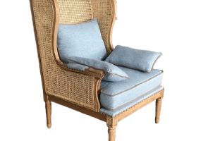 French Wingback Cane Rattan Armchair, JD-213