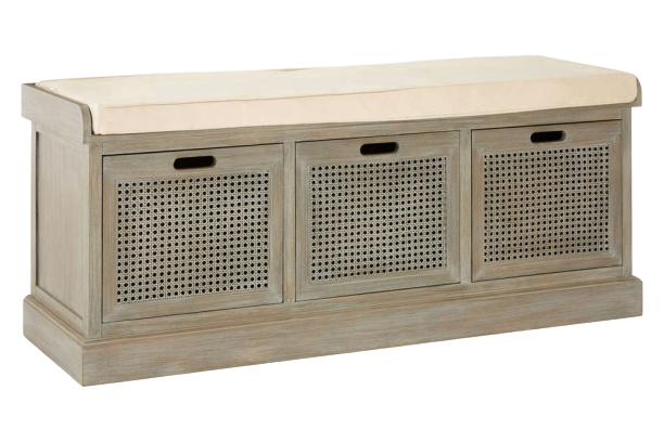 bench seat Shoe cabinet with seat cushion and pullout drawer