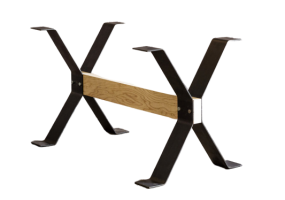 Designer Metal Table Leg With Balau Wood, KTS-45L
