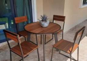 Balau Wooden Outdoor Dining Set, KTS-1001DT