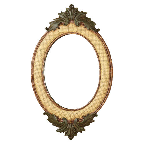 Bamboo Exotics Oval Wall Mirror