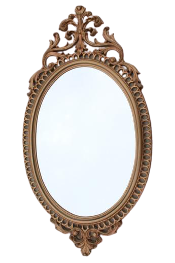 Cinderella French Brocante Style Vintage Wall Mirror Gold Rococo Frame Oval Glass