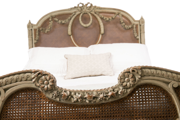 antique queen King bed french louis xv , kl