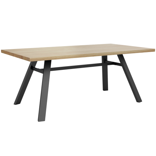 Heston Wood Steel A Leg Dining Table