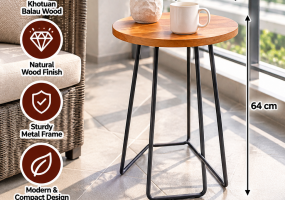 Khotuan Balau Side Table Round, KTS-20B