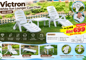 Victron White Sun Lounger Cum Chair,  JHA-4099